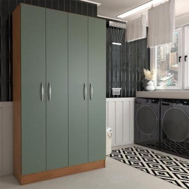 Imagem de Armário Multiuso Armazém 4 Portas 8 Prateleiras Freijó/Oliva - Panoram