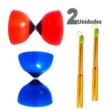 Imagem de Diabolô Profissional Com Par De Baqueta De Plástico Kit Com 2 Malabare