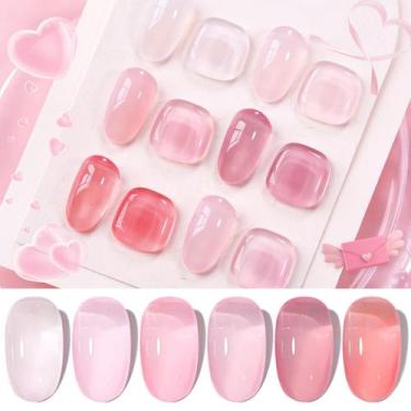 Imagem de Conjunto de Esmaltes em Gel Born Pretty Sheer Pink - 7ml cada - 6 Peça