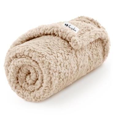 Imagem de Cobertor Fleece Premium Luciphia para Cães e Gatos - Bege (76x52cm)