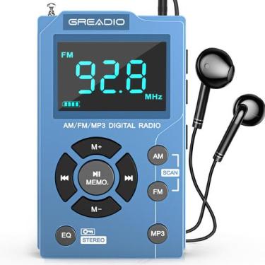 Imagem de Rádio Portátil FM/AM Greadio com MP3 Player e Tela LCD