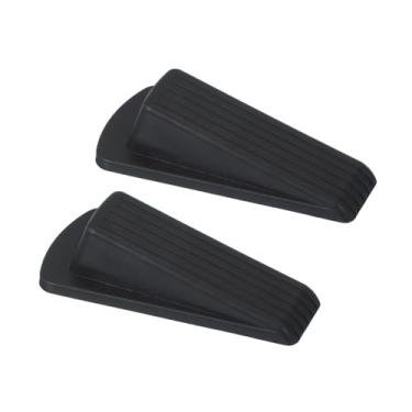 Imagem de PATIKIL Batentes de porta para parte inferior da porta, pacote com 2 cunha de borracha empilhável resistente para azulejo carpete de concreto de madeira para serviço pesado, preto