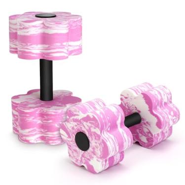 Imagem de Halteres aquáticos de camuflagem, conjunto de 2 halteres de espuma de exercício aeróbico aquático resistente à piscina, halteres aquáticos aquáticos para exercícios de barra de mão para perda de peso