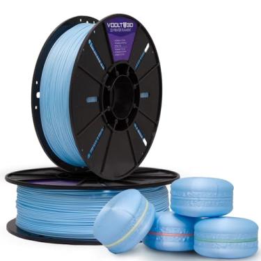 Imagem de Filamento PLA Macaron Velvet High Speed 1Kg 1,75mm Efeito Aveludado em Tons Pasteis Impressora 3D FDM Voolt3D (Azul Macaron Velvet)