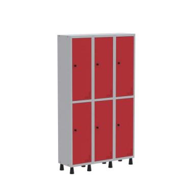 Imagem de Armário Guarda Volume Locker Roupeiro  de Aço 3 Vãos 6 Portas GR303/6 