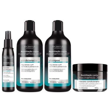 Imagem de Kit Capilar Niacinamida 360º Reabilitação Cabelos Facinatus