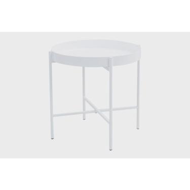 Imagem de Mesa de Apoio Bandeja Sofá Cama Redonda 40x40cm Baixa Collie