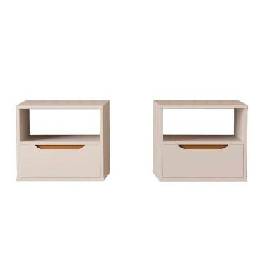 Imagem de Mini Cômoda 3 Gavetas Luxo Cinza Moveis Quarto Moderno