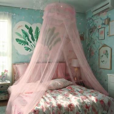 Imagem de Eimilaly Mosquiteiro Com Dossel De Renda, Princesa Para Decoração Quarto Meninas, Rosa/Porta Única