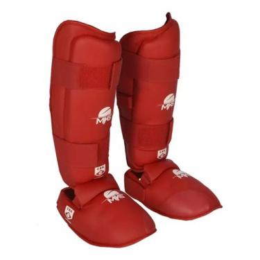 Imagem de Caneleira De Karate Mks Competition Homologada Cbkb Vermelha, P