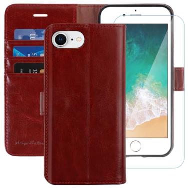 Imagem de MONASAY Capa Tipo Carteira para iPhone SE 2020,Capa Protetora para iPhone 8,Capa para iPhone 7,Case Flip Magnética de Couro com Suporte e Slot para Cartão para Apple iPhone 7/8/SE 4.7" Borgonha