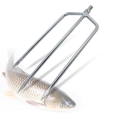Imagem de Dutiplus Arpão de pesca grande de aço inoxidável com barra de 1 a 11 garras para garfo de pesca com parafuso de 8 mm para pegar toupeira grande sapo-touro (grande 3 dentes (F))