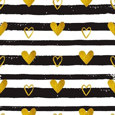 Imagem de Papel De Parede Autoadesivo Cozinha Coração Gold Listras 3m