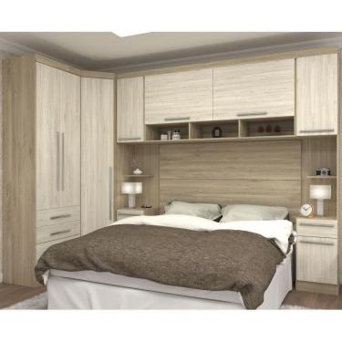 Imagem de Jogo De Quarto Casal Modulado 007 Master Avelã Rústico-ártico Rústico - Eucamóveis