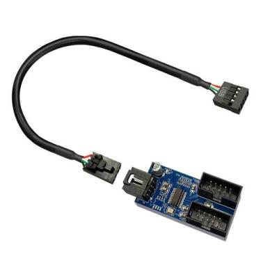 Imagem de Adaptador Usb 9 Pinos Hub Splitter Usb Divisor 1-2 Saídas - Alloyseed