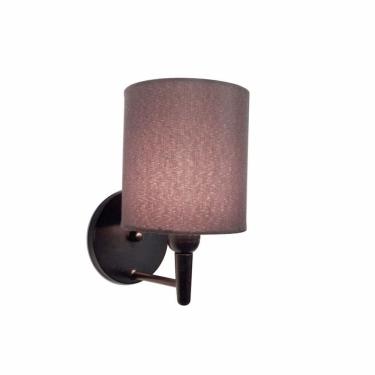 Imagem de Arandela Cilindrica Md-2009 Base Preto Cúpula em Tecido 14x15cm Café - Bivolt