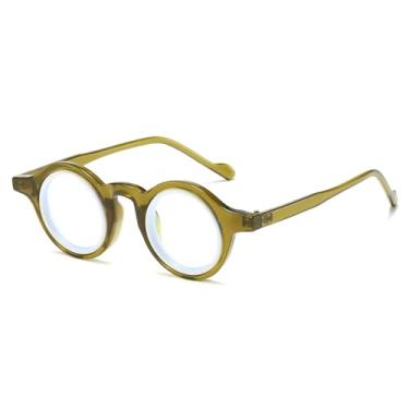 Imagem de JRLLFD Moda Pequeno Redondo Cor Dupla Mulheres Óculos Armação Retro Punk Homens Lente Transparente(7)