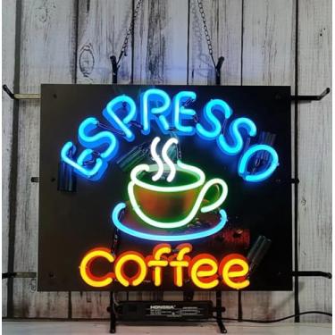 Imagem de MeiLi Letreiros De Neon Para Bar Cerveja, Luminária Quarto, Copo Café Expresso, Placa Vidro Escritório, Hotel, Pub, Café, Arte Rupestre, Luzes Parede 24 X 20"