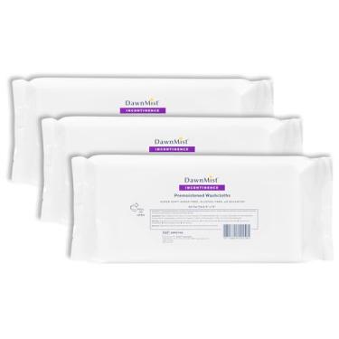 Imagem de Dukal DawnMist Toalhas de banho pré-umedecidas para adultos, 23 x 33 cm – Lenços macios, descartáveis, não estéreis, pacote com 3 (total de 192) – Hipoalergênico e suave para higiene pessoal ou