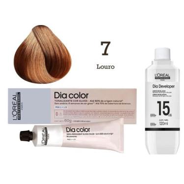 Imagem de Tonalizante Dia Color 7 Louro + Emulsão Reveladora 15v  L'Oréal Profes
