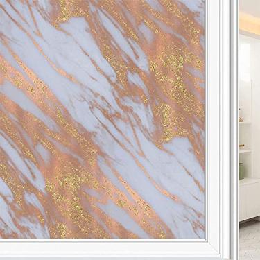 Imagem de Película de janela 3D de mármore, textura de estilo mármore, para porta de vidro, banheiro, sala de estar, L90 x C 190 cm