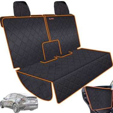 Imagem de Capa de assento traseiro para Tesla Model Y capa de assento de cachorro fácil de instalar protetor de assento traseiro para crianças protege o assento do carro de cabelo, lama e arranhões sem cheiro