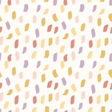 Imagem de Papel De Parede Revoada Mini Pinceladas Lilás, Vermelho E Mostarda 4405