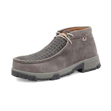 Imagem de Twisted X Bota Chukka Moc Masculina Work Driving, Toe Nano Com Cellstretch, Cinza E Cinza, 9 M