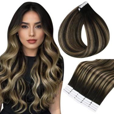 Imagem de Fita adesiva em extensões de cabelo Full Shine 40cm Cabelo humano 50g