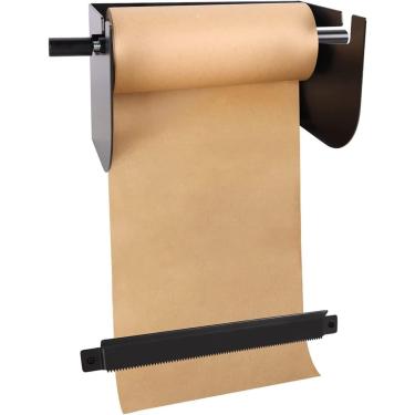 Imagem de Montagem De Parede De Dispensador Doméstico Preto Com Rolo De Papel Kraft De 50m 37/67 / 97cm W Cortador De Notas, Black, 97cm/38.1in Wide