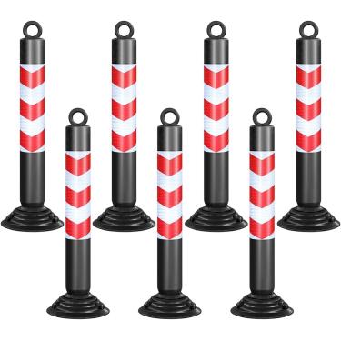 Imagem de Cones De Trânsito De 30 Polegadas, Pacote De 1-10 Cones De Estacionamento De Segurança Rodoviária De Plástico Com Base De Borracha E Fita Refletiva, Barreiras De Con, Yellow+blue, 9 Pcs