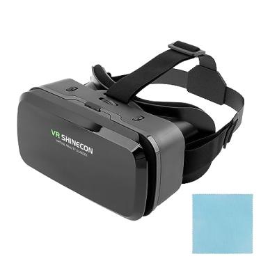 Imagem de LVOERTUIG Fones de ouvido VR de realidade virtual para celular, óculos 3D, capacetes, óculos de realidade virtual para TV, filmes, videogames, compatível com tela móvel de 4 a 6 polegadas, ângulo de