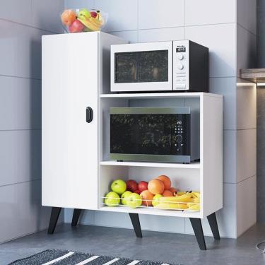 Imagem de Balcão Cozinha Fruteira Multiuso Com Porta Fornos Xangai - Branco