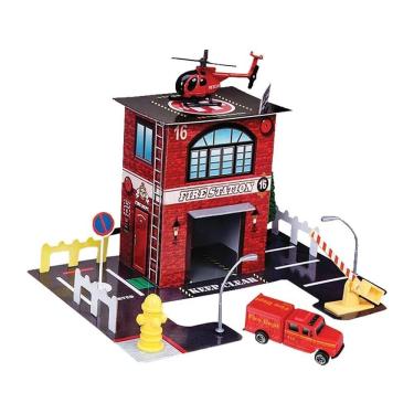 Imagem de Carrinho Maisto Fresh Metal Build/Play Estação de Bombeiros e Acessórios