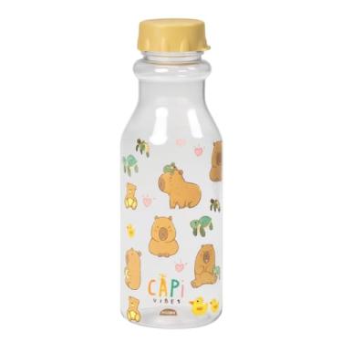 Imagem de Garrafinha De Água Squeeze Infantil 500ml Resistente Personagens Escola Viagem (Capivara)