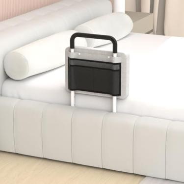 Imagem de OCBAiLi Trilhos de cama para segurança de adultos idosos, corrimão assistente de mobilidade de cabeceira com acolchoado, para-choque e bolso de armazenamento, barra de suporte médico para camas king