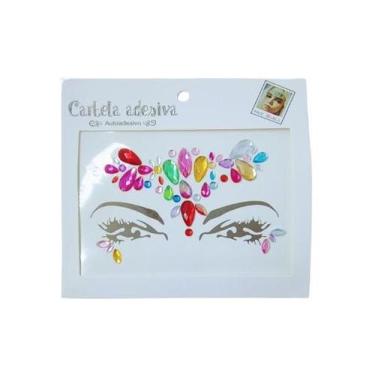 Imagem de Adesivo Para o Rosto Colorido Cristal "Modelo 64" Festas Carnaval - Fe
