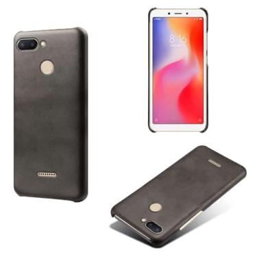 Imagem de Capa para Xiaomi Redmi POCO M3 Pro,Proteção contra quedas,Casca de volta de cor sólida simples,Design de couro de imitação de plástico-Black