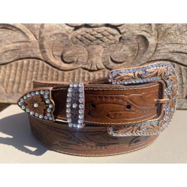 Imagem de cinto country feminino fivela cor cobre - Seria Rio Negro, Marrom, 110