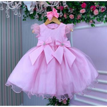 Imagem de Vestido Infantil Rosa Bebe Festa Luxo e Infantil - Fabuloso Ateliê, 3,