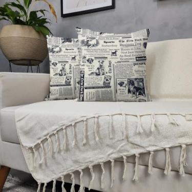 Imagem de Genérico, Kit Manta Para Sofá Bege + 2 Capas De Almofada Com Zíper Cor:07