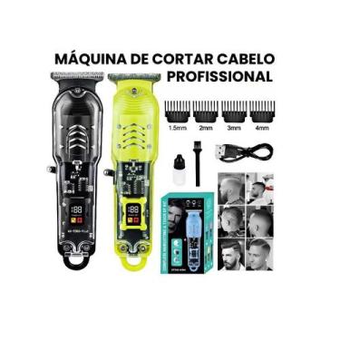 Imagem de Máquina De Cortar Cabelo Profissional Smart Lcd Barbeador Elétrico Tra