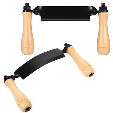 Imagem de WILLBOND Conjunto de 2 facas de barbear, faca de barbear reta e curvada, ferramenta manual de descascamento de madeira, lâmina de barbear, ferramenta de latido de madeira para homens (25 cm, reta