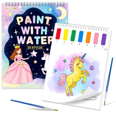 Imagem de Paint with Water Coloring Books for Kids,Unicorn Theme Mess Free Watercolor Painting Papers Sets for Toddlers,Water Color Paint Kit,Art Craft Birthday Gift for Ages 1-3, 4-8