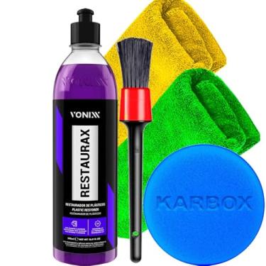 Imagem de Kit Restaurax 500ml Vonixx 2 Toalha de Microfibra Karbox e Acessórios Para Estética Automotiva Karbox