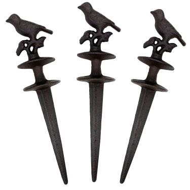 Imagem de Boxtand Pacote com 3 pontas de guia de mangueira de jardim, guia de mangueira decorativa, estacas de suporte antigas de ferro fundido pesado, ferramentas protetoras de plantas para fazenda, jardim