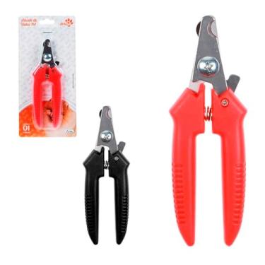 Imagem de Alicate Cortador de Unhas para Pets, Profissional, com Trava de Segurança, Design Ergonômico (Cores Sortidas Preto e Vermelho)