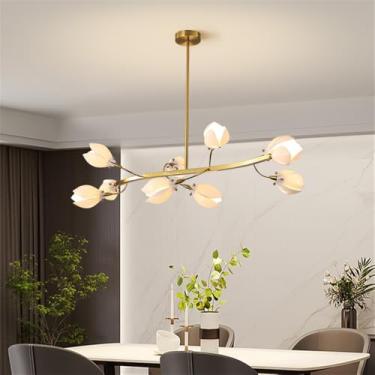 Imagem de OUFULA Contemporânea Cerâmica Sala Lustre LED Moda Arte Restaurante Quarto Estudo Villa Hotel Café Bar Balcão Lâmpada Pendente (B 10 luzes)