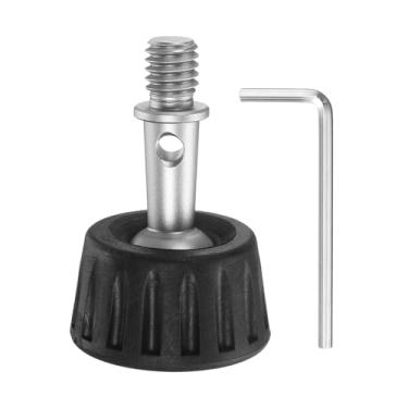 Imagem de PATIKIL Ponta de borracha para pés, universal antiderrapante, rosca de 3/8 polegadas, ponta esférica para substituição de pernas de monopé em superfície lisa e irregular - (34 x 53 mm)