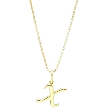 Imagem de Colar Feminino com Letra Inicial – Pingente Personalizado Elegante – Corrente Semi Joia Banhada a Ouro 18K – Presente Sofisticado para Mulher - Stella Vilela Semi Joias (X)